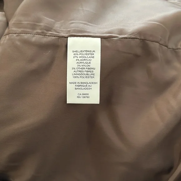 New RW&Co Classic Wool Fitted Preppy Coat in Deep Taupe - Picture 14 of 15